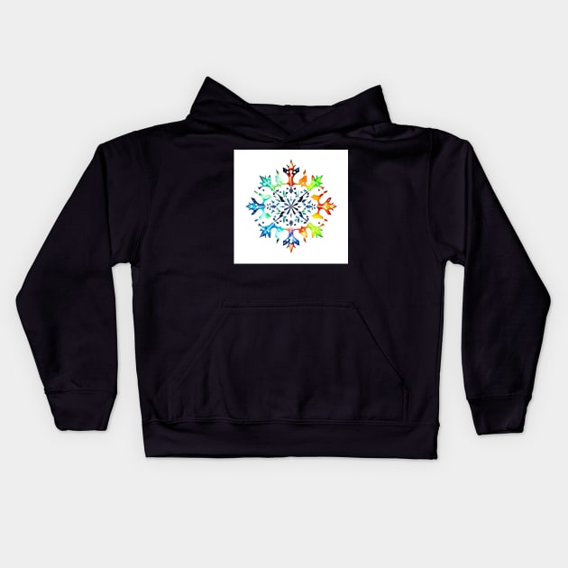 Snowflake Design - Pen & Ink Kids Hoodie by Oldetimemercan